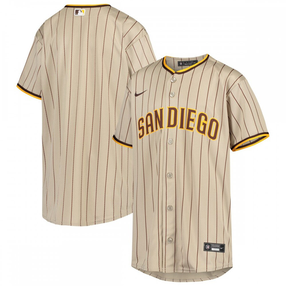 San Diego Padres Youth Alternate Replica Team Jersey - Sand/Brown-Pro Kit Vault | Brand New 26/27 Sports Jerseys